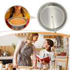 Quick Release Cake Pan shown with a finished cake and family baking together in the kitchen