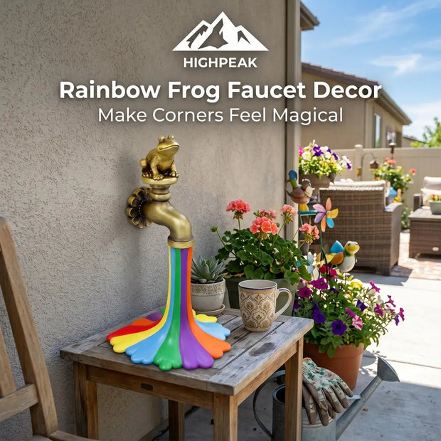 Rainbow Frog Faucet Decor