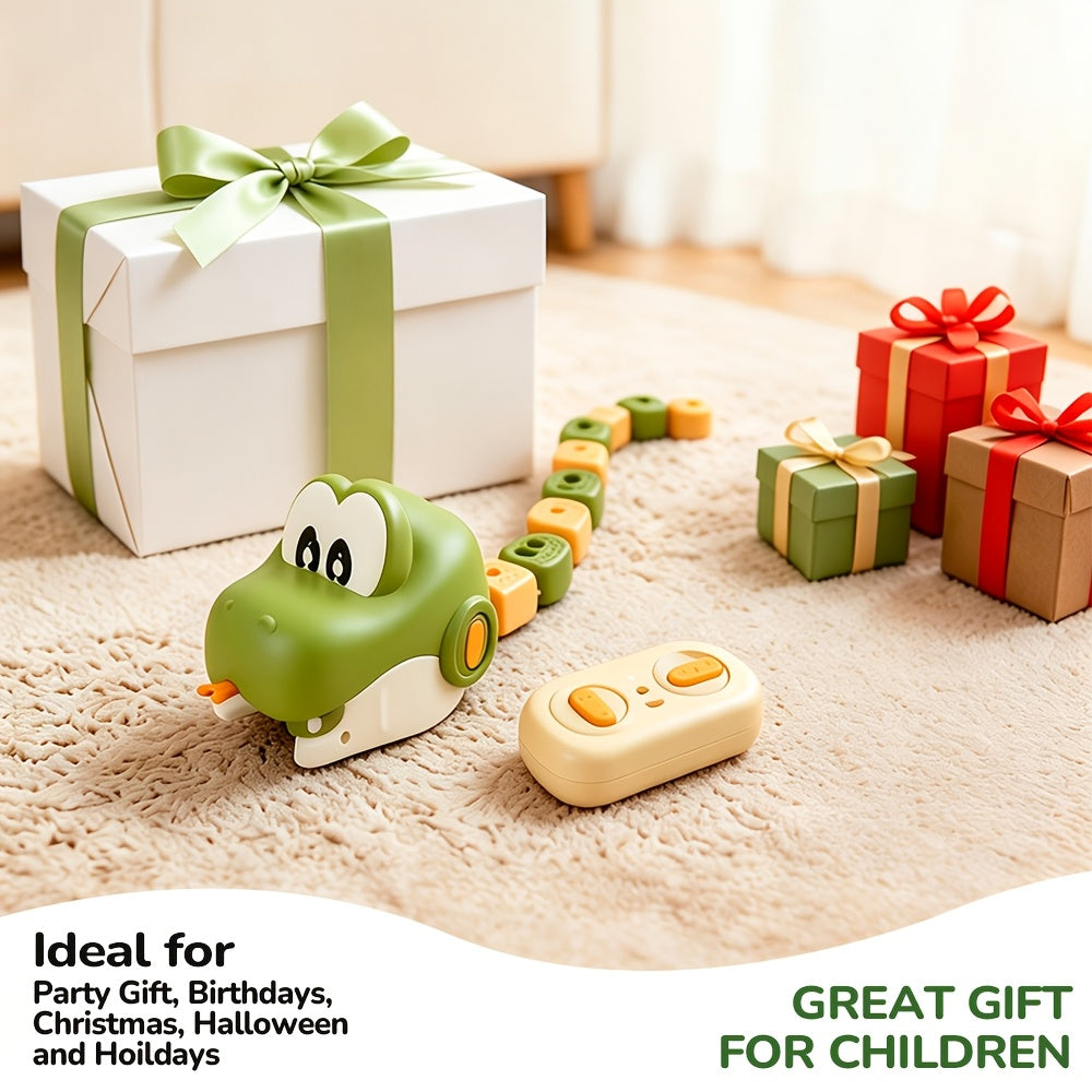 RC Snake Battle Game green snake and controller displayed beside wrapped presents in a holiday gift scene