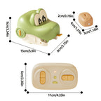 RC Snake Battle Game size guide with measurements for the snake head, handheld controller and collection piece