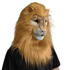 Realistic Deluxe Lion Mask in Light Brown shown from a three-quarter angle against a white background