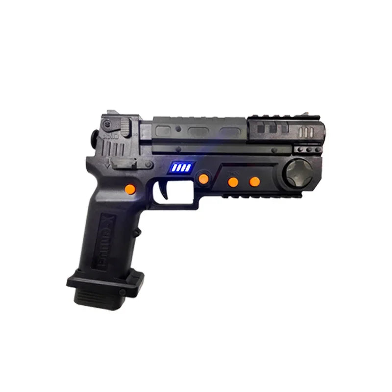 Retro Arcade Shooter black wireless light gun shown alone from the left side
