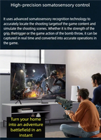 Retro Arcade Shooter used in a living room to aim at an action game on a television