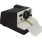 Retro Camera Toilet Paper Holder three-quarter view showing the side housing and front dispenser