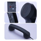 Black Retro Mobile Phone Handset feature collage with button and speaker close-ups