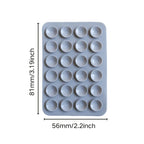 Reusable Rug Grippers size guide showing one grey pad at 81 by 56 millimeters