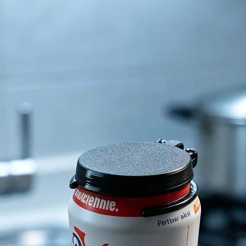 Reusable Soda Can Lid closed over a beverage can, showing the black cover and ring around the rim.