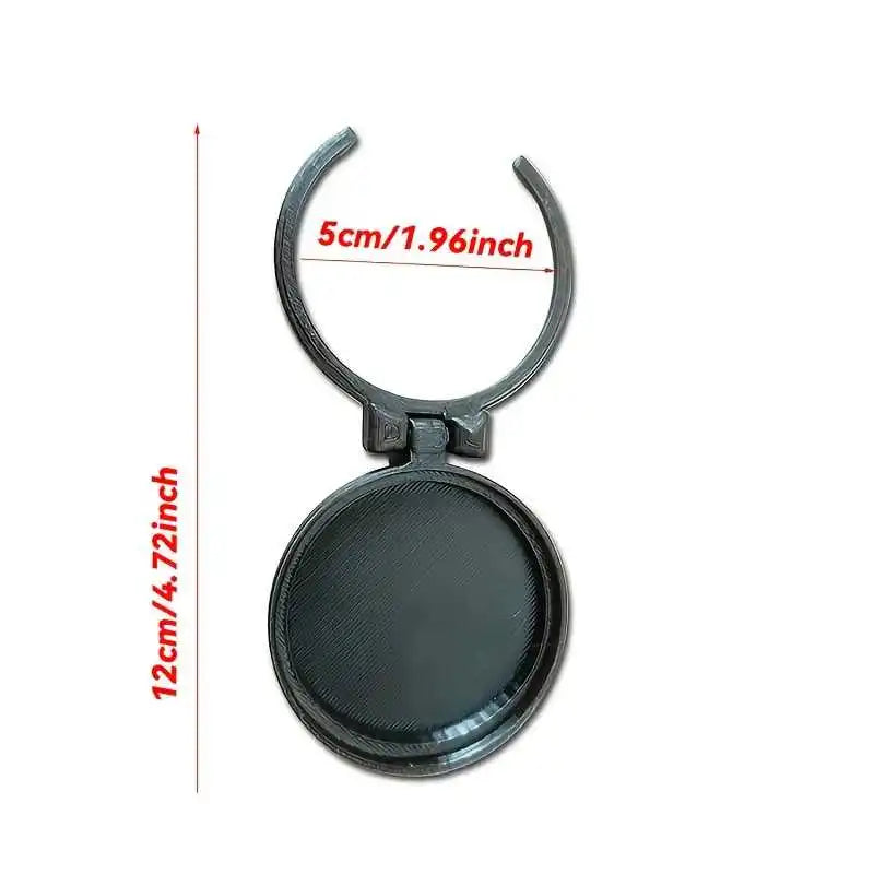 Reusable Soda Can Lid size guide showing a 5 cm ring opening and 12 cm total length when open.