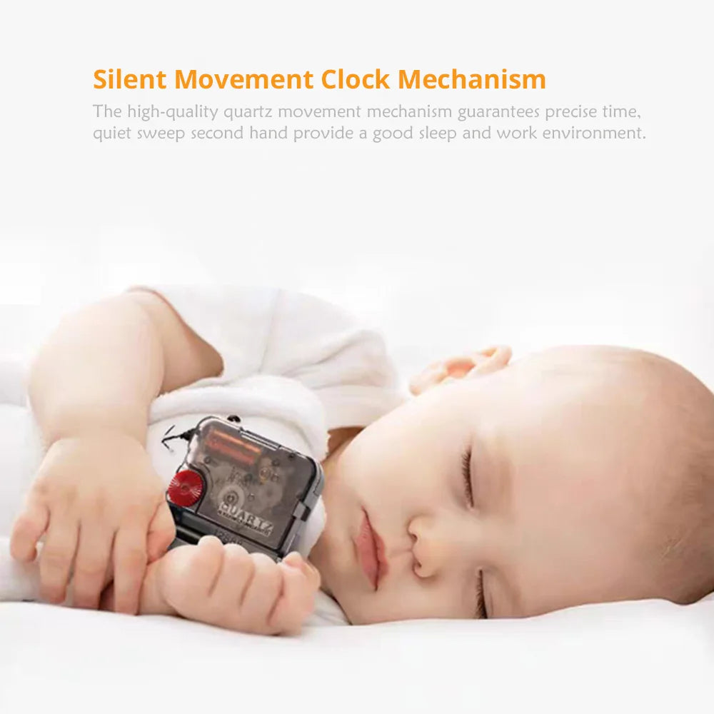 Silent quartz movement feature panel for the Reverse Number Wall Clock