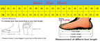 Supplier EU shoe size and foot-length chart for Roller-Inspired Street Sneakers, with foot measurement guidance