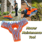 Rotary Surface Cleaning Brush collage showing powered walkway cleaning and the orange three-arm head