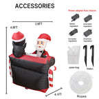 Santa Penguin Piano Inflatable accessory guide with four plug choices, ballast bag, stakes and ropes.