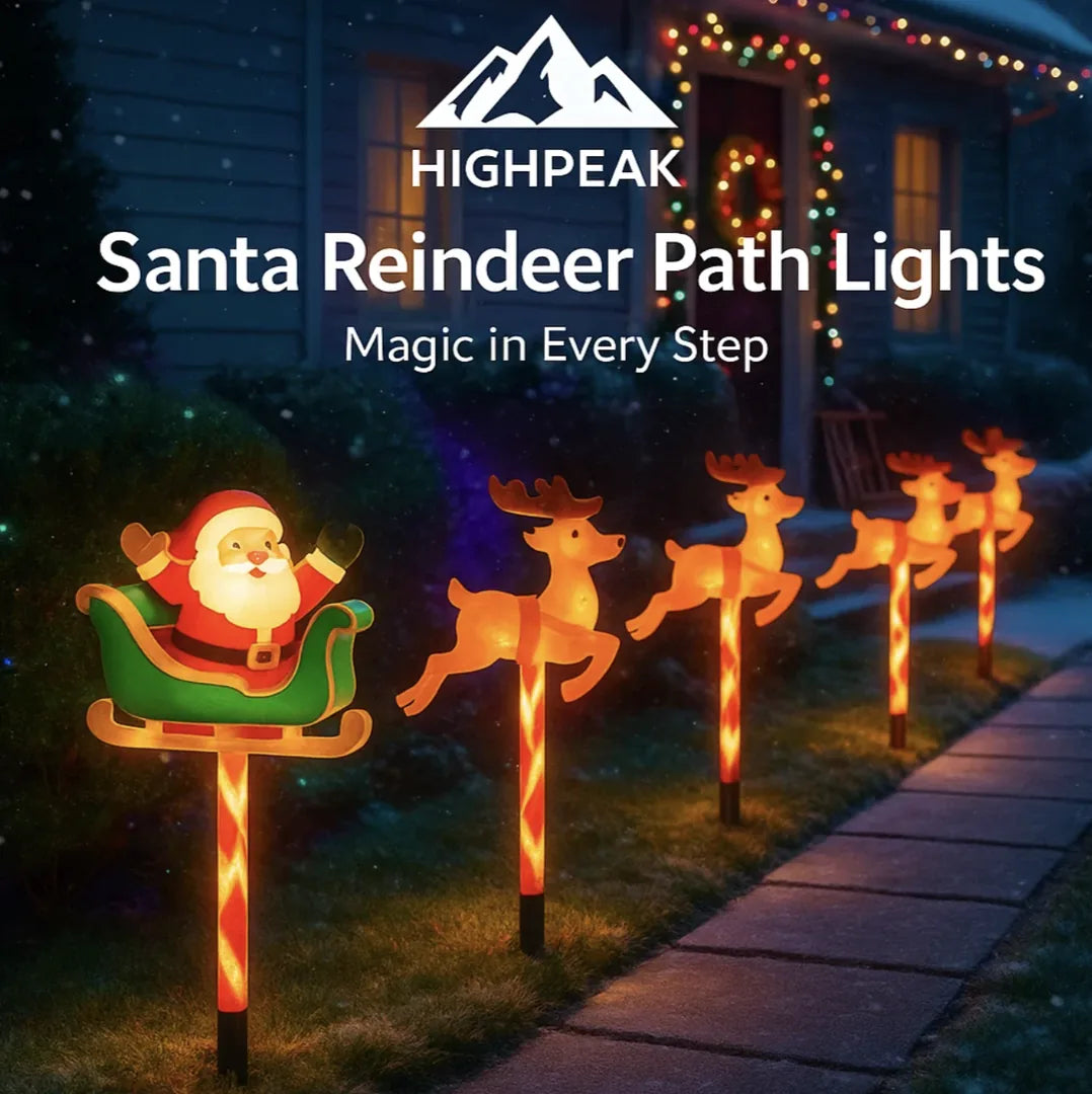 Santa Reindeer Path Lights
