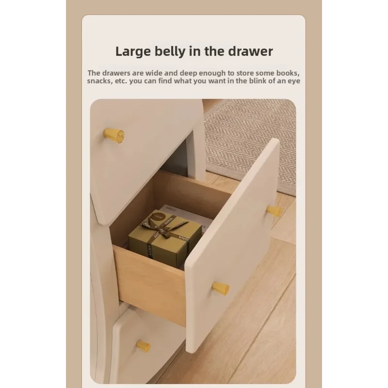 Sassy Pants Drawer Cabinet: Open wooden drawer holding a small gift box beneath gold-tone knobs.