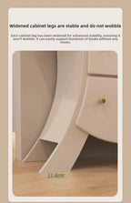 Sassy Pants Drawer Cabinet: Large foot-detail panel with a dashed width guide beneath the lower drawer.