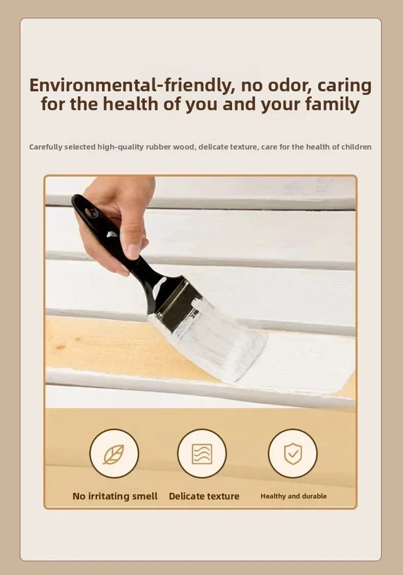 Sassy Pants Drawer Cabinet: Supplier finish panel showing a brush applying white paint to wood.