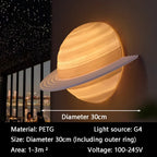Saturn Hemisphere Wall Lamp size guide showing the 11.8in (30cm) diameter including the outer ring