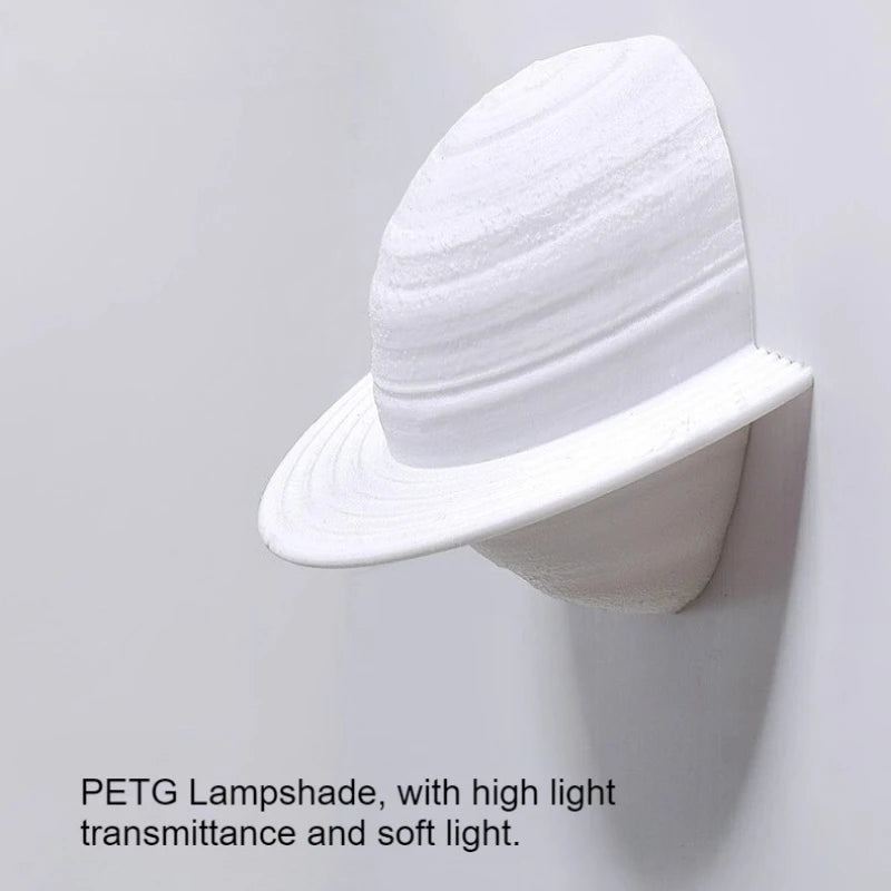 Saturn Hemisphere Wall Lamp shown switched off with its white PETG shade and outer ring
