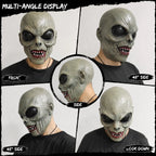 Scary Alien Monster Mask collage showing front, side, three-quarter, and downward-looking views.