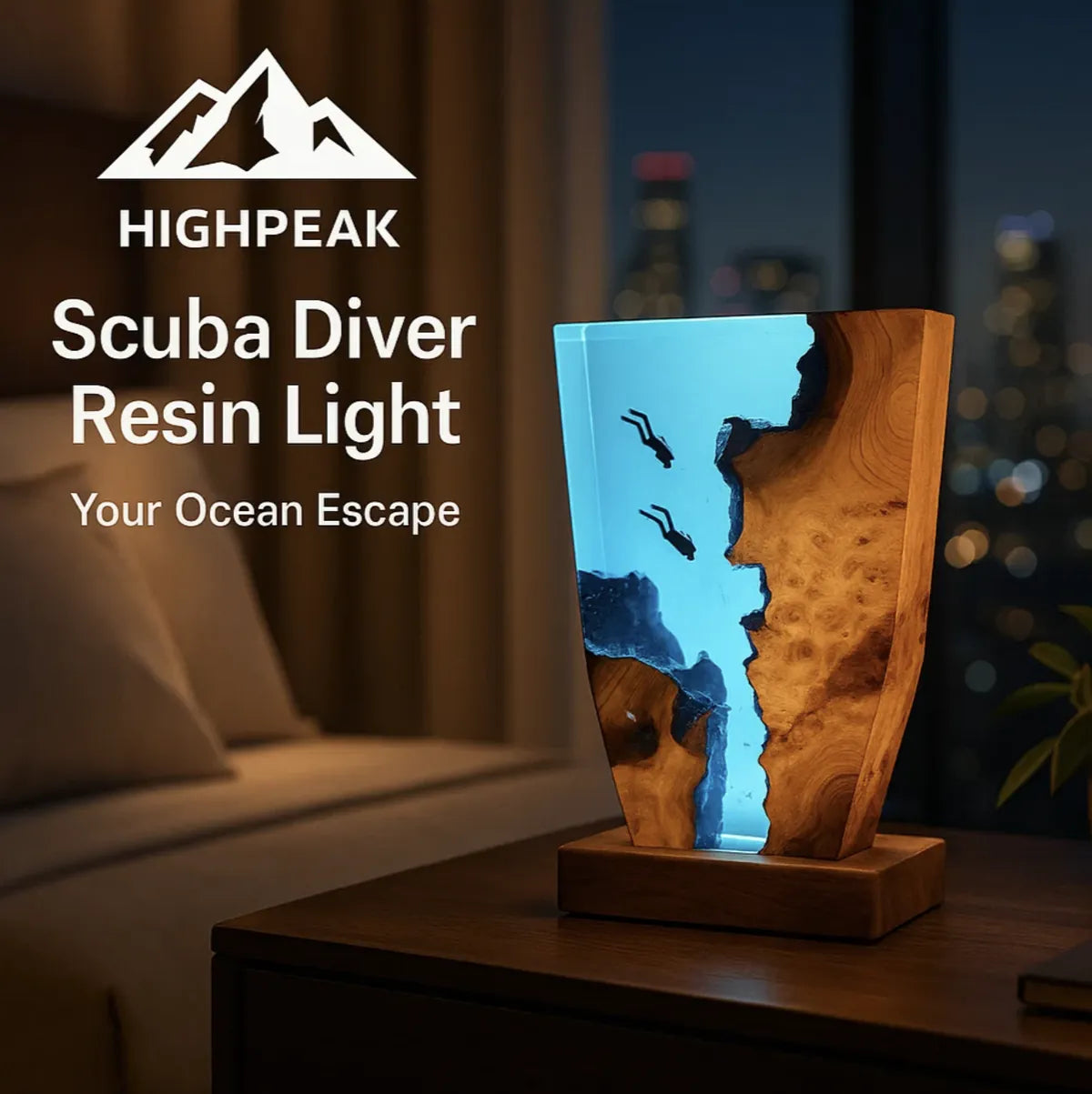 Scuba Diver Resin Light