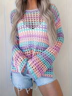 Seaside Sherbet Cover-Up styled with the long open-knit sleeves tied at the waist
