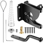 Self-Locking Gate Latch complete black hardware kit with cable pull, spring, screws, and hex wrench