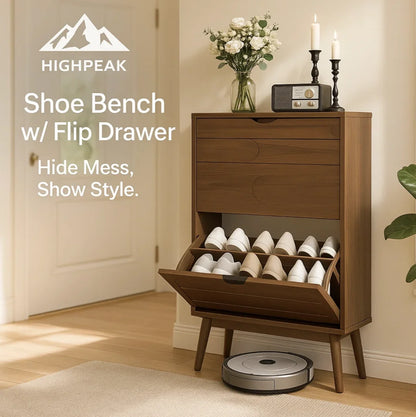Shoe Bench with Flip Drawer