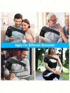Shoulder Heating Pad worn by adults relaxing together, reading, working at a desk, and sitting after exercise.