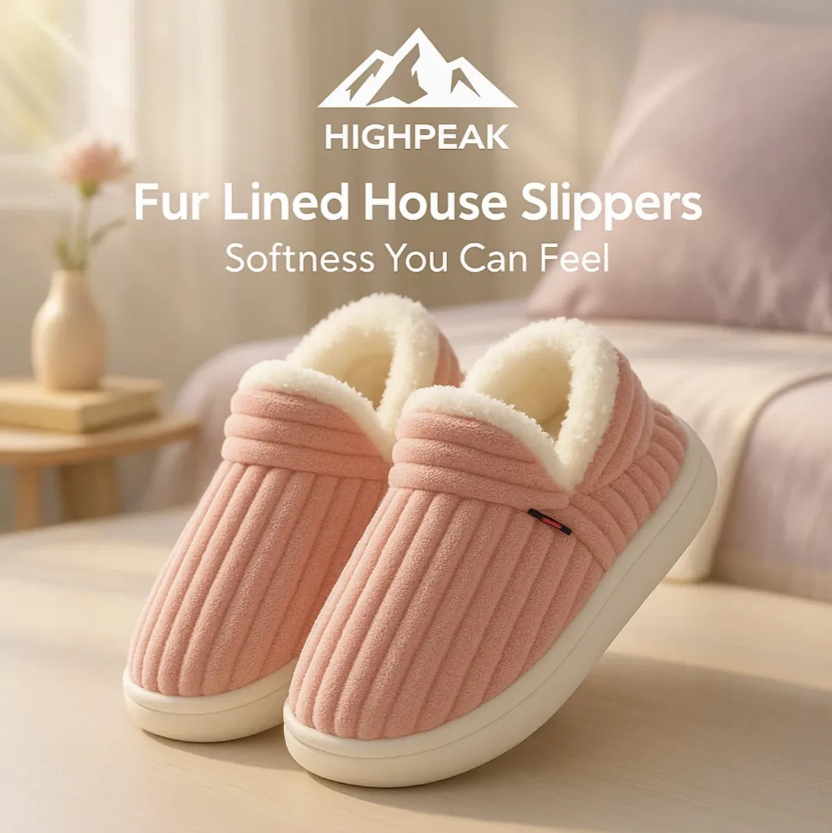 Fur Lined House Slippers