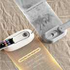 Smart Touchscreen Steam Iron supplier comparison of two irons on beige fabric with a water-mark inset.