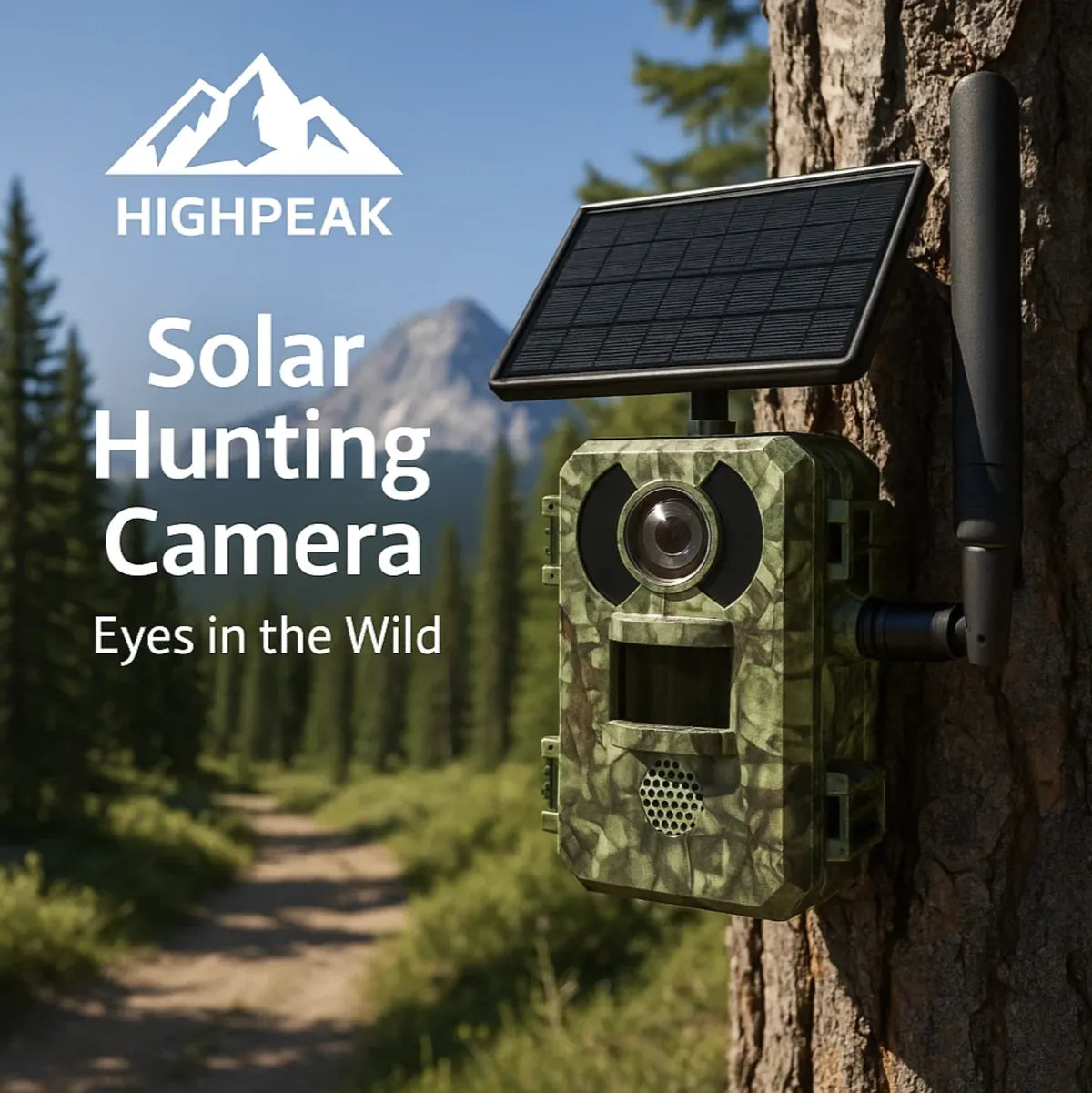 HighPeak Solar Hunting Camera – 4MP 4G Wildlife & Security Cam