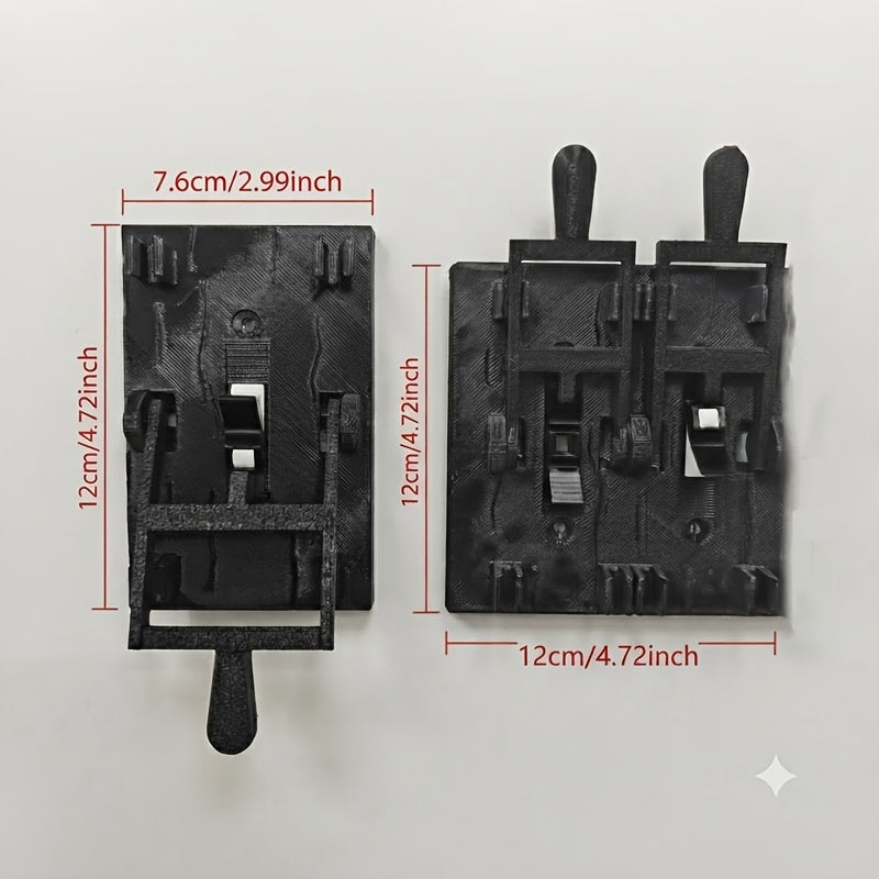 Spooky Light Switch Cover size guide showing the 12 × 7.6 cm single plate and 12 × 12 cm double plate