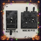 Spooky Light Switch Cover single and double models compared inside a decorative Halloween border