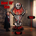 Spooky Skeleton Balloon Set bloody skeleton size guide showing an approximate 59-inch height