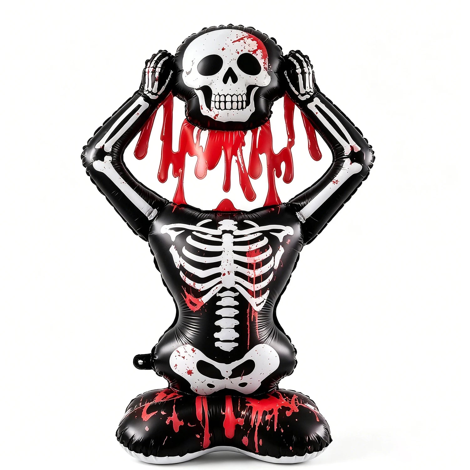 Spooky Skeleton Balloon Set bloody skeleton character holding a skull above its head