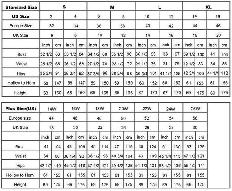 Spotlight Rhinestone Bodysuit supplier standard and plus-size chart showing measurements in inches and centimetres.