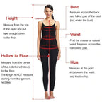 Sweetheart Sequin Mini Dress sizing guide illustrating bust, waist, hips, height, and hollow-to-floor measurements