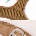 Tactical Dog Backpack Harness close-ups of the brown mesh lining and metal leash attachment ring.