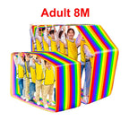 Team Building Race Mat: Adult and children’s race mat demonstration with an Adult 8M label.