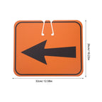 Traffic Cone Arrow Sign size guide showing the orange left-arrow panel at 32 cm wide and 26 cm high