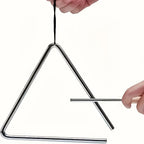 Triangle Instrument Set close-up showing the suspended triangle and beater positioned against its side