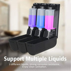 Triple Shower Dispenser Black set opened to show three refill bottles and pump mechanisms