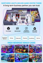 Arcade game center venue planning and service graphic