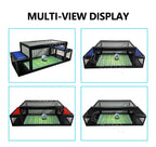 Two-Player Soccer Table multi-view display with red blue and black seat options