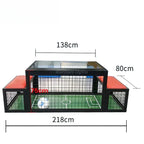 Two-Player Soccer Table dimensions showing 218 by 138 by 80 centimeters