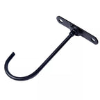 Under-Cabinet Banana Hook in black shown at an angled product view with its pre-drilled mounting plate