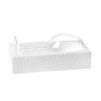 Upside Down Wine Glass resting in a fitted protective foam packaging insert