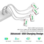 Multi-head USB cable charging four rechargeable 9V batteries at the same time