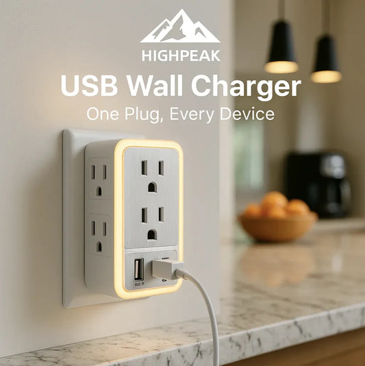USB Wall Charger with Light