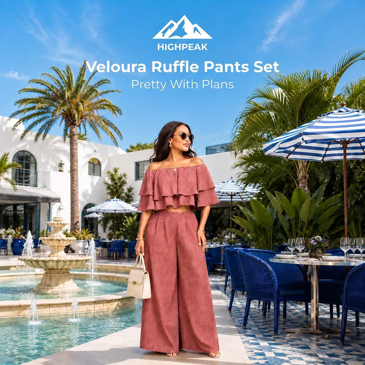 Veloura Ruffle Pants Set